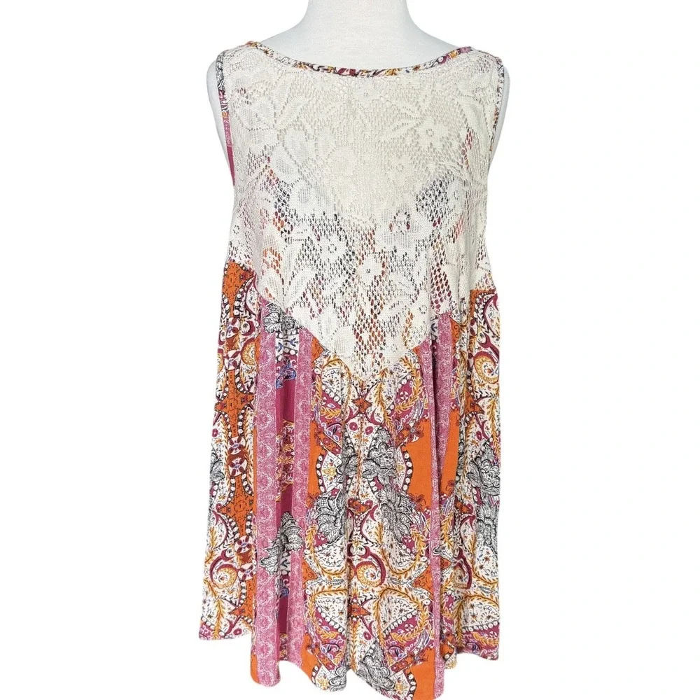 Free People Intimately Women Size Small Tunic Top Paisley Count Me In Bohemian